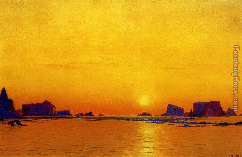 Ice Floes Under the Midnight Sun